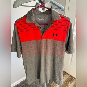 Under Armour Men's Polo in Red and Gray